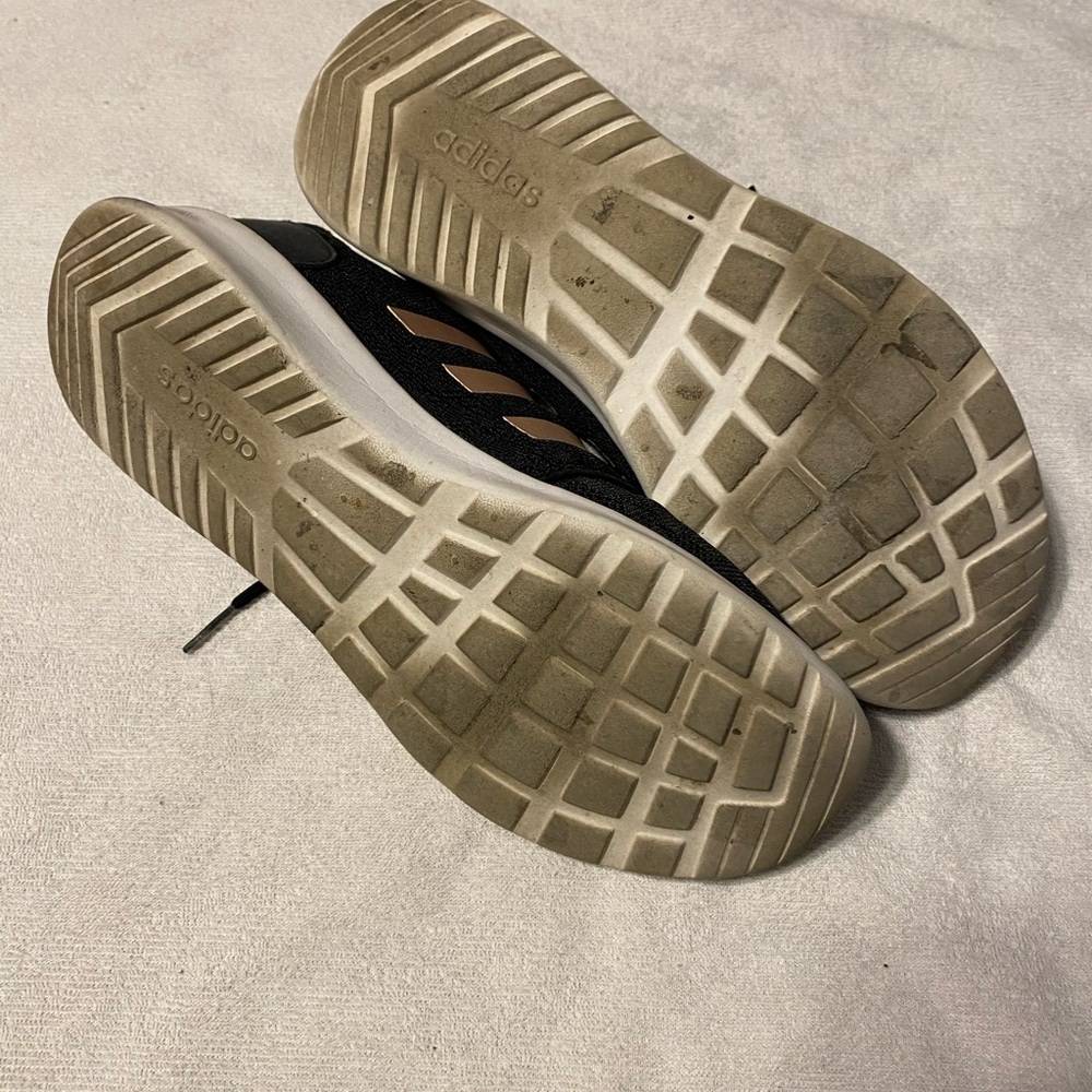 Adidas Women's Black Sneakers with Gold Stripes - Picture 6 of 6